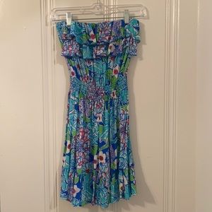 Blue Lily Pulitzer strapless dress